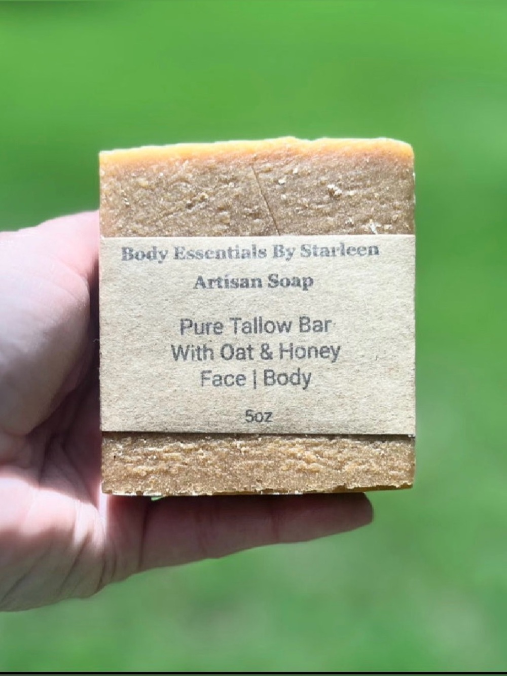 Hand Crafted Pure Tallow Bar - with Local Honey & Oat
